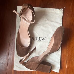 J.Crew Maisie Ankle-Strap Heels in Italian Suede